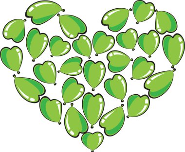 vektör kalp şekli balon tasarımı