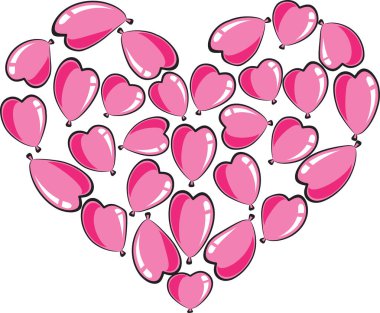 vektör kalp şekli balon tasarımı