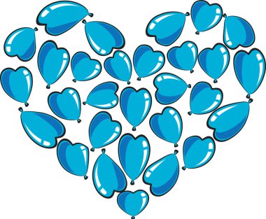 vektör kalp şekli balon tasarımı
