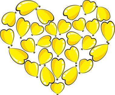 vektör kalp şekli balon tasarımı
