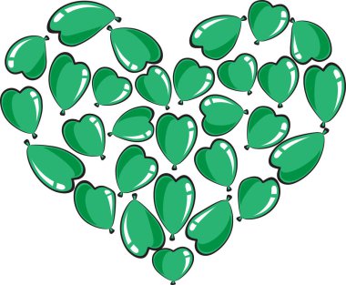 vektör kalp şekli balon tasarımı