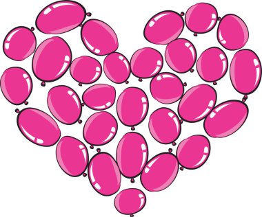 vektör kalp şekli balon tasarımı