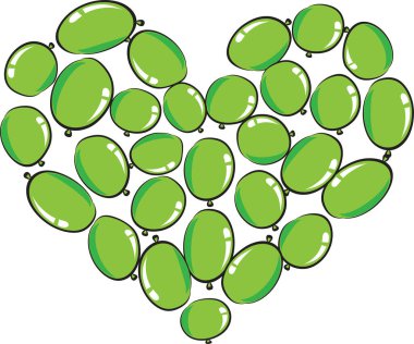 vektör kalp şekli balon tasarımı