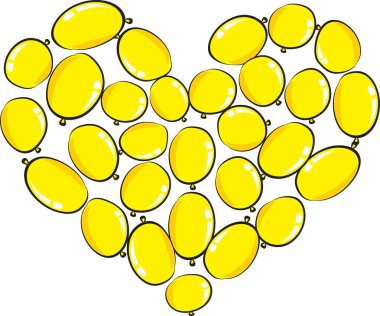 vektör kalp şekli balon tasarımı