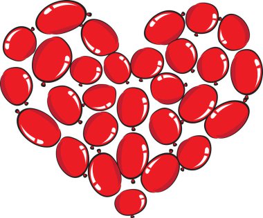 vektör kalp şekli balon tasarımı