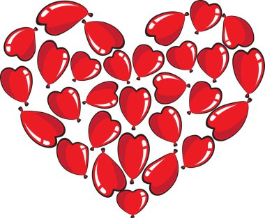 vektör kalp şekli balon tasarımı