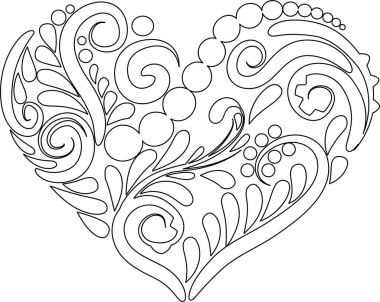 Kalp şekli tasarım çizim vektör