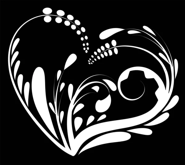 Vetor Desenho Preto Fundo Planta Projeto Amor — Vetor de Stock