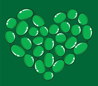vektör kalp şekli balonları tasarım arka planı