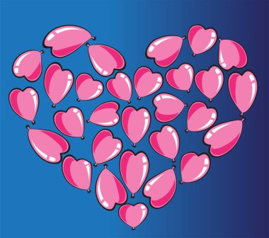 vektör kalp şekli balonları tasarım arka planı