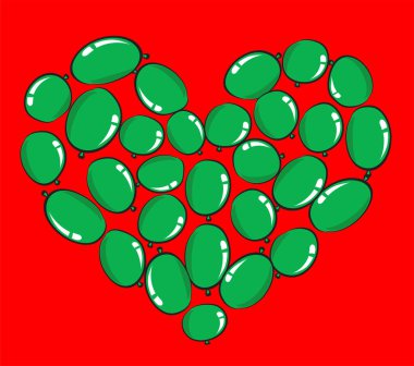 vektör kalp şekli balonları tasarım arka planı