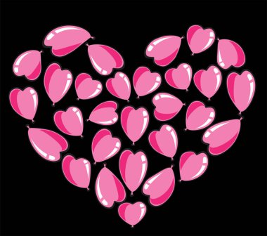 vektör kalp şekli balonları tasarım arka planı