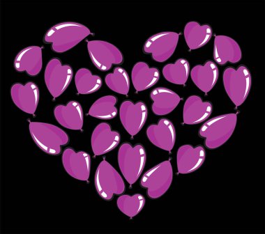 vektör kalp şekli balonları tasarım arka planı