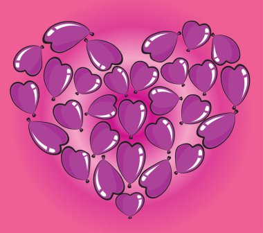 vektör kalp şekli balonları tasarım arka planı
