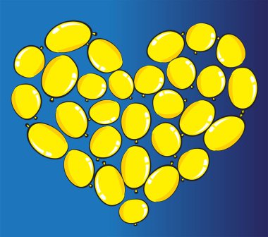 vektör kalp şekli balonları tasarım arka planı