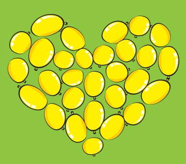 vektör kalp şekli balonları tasarım arka planı