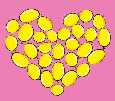vektör kalp şekli balonları tasarım arka planı