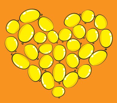 vektör kalp şekli balonları tasarım arka planı