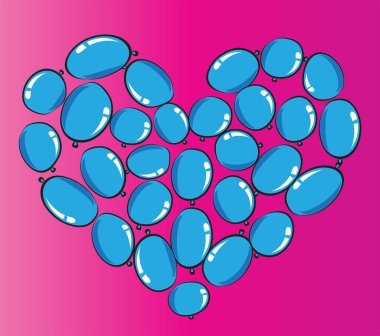 vektör kalp şekli balonları tasarım arka planı