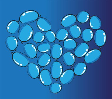 vektör kalp şekli balonları tasarım arka planı