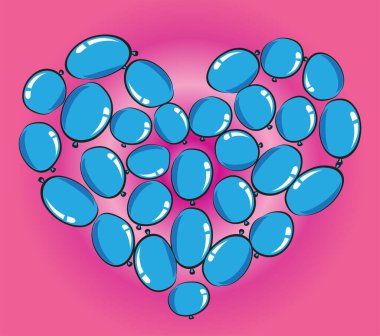 vektör kalp şekli balonları tasarım arka planı