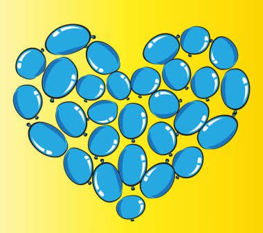 vektör kalp şekli balonları tasarım arka planı