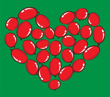 vektör kalp şekli balonları tasarım arka planı