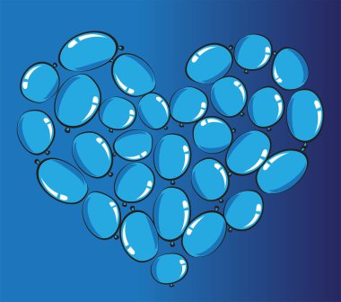 vektör kalp şekli balonları tasarım arka planı