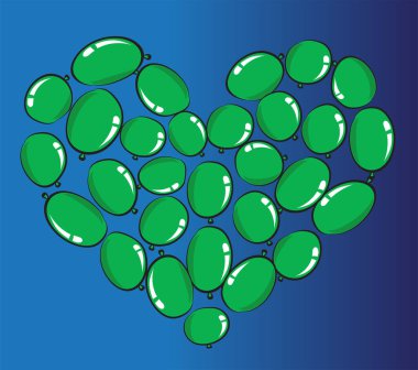 vektör kalp şekli balonları tasarım arka planı