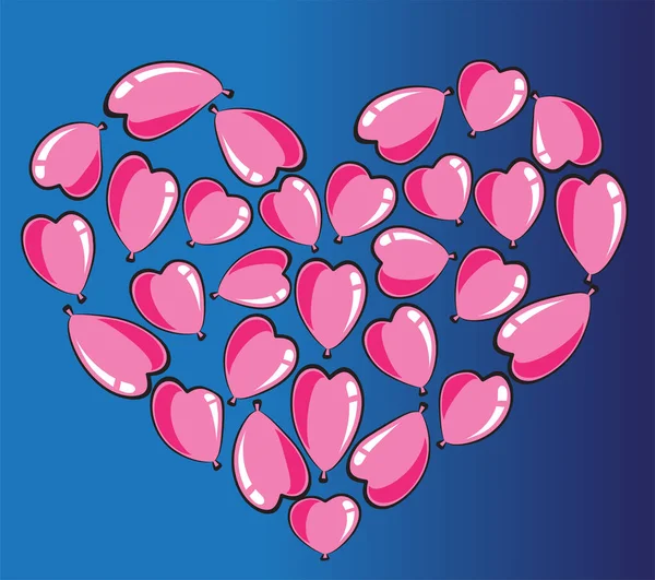 vektör kalp şekli balonları tasarım arka planı