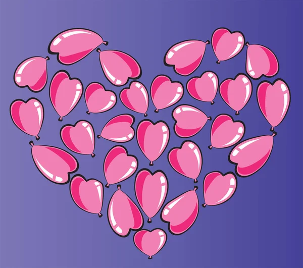 vektör kalp şekli balonları tasarım arka planı