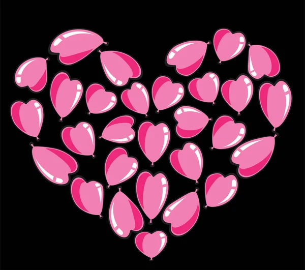 vektör kalp şekli balonları tasarım arka planı