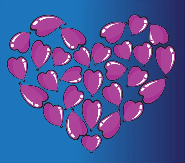 vektör kalp şekli balonları tasarım arka planı