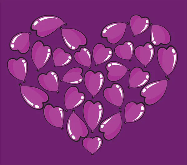 vektör kalp şekli balonları tasarım arka planı