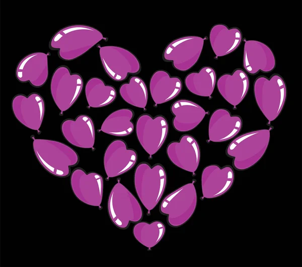 vektör kalp şekli balonları tasarım arka planı