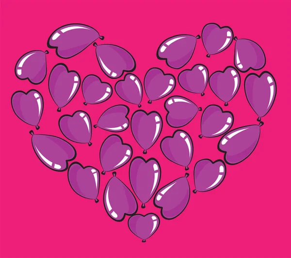 vektör kalp şekli balonları tasarım arka planı