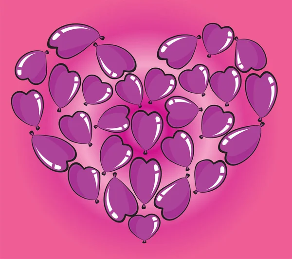 vektör kalp şekli balonları tasarım arka planı