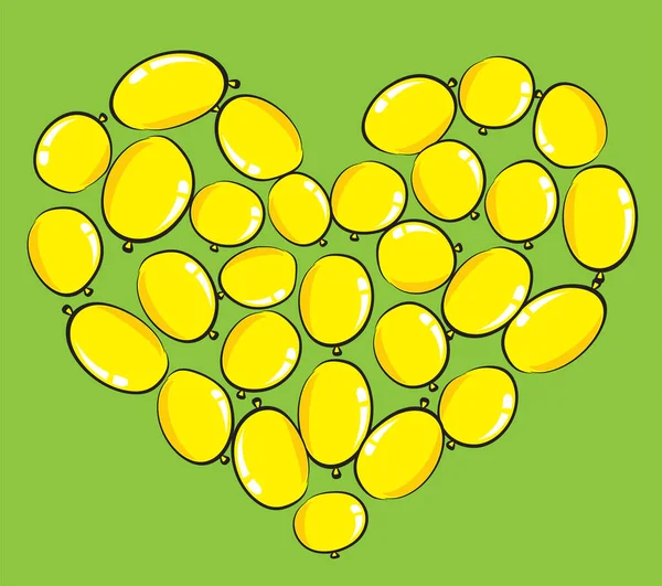 vektör kalp şekli balonları tasarım arka planı