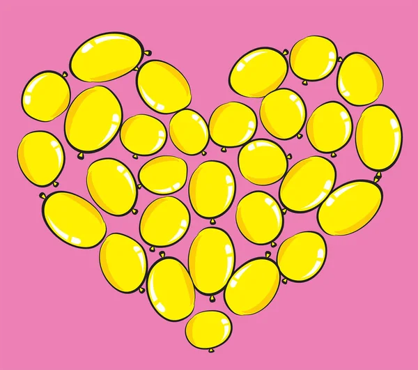 vektör kalp şekli balonları tasarım arka planı