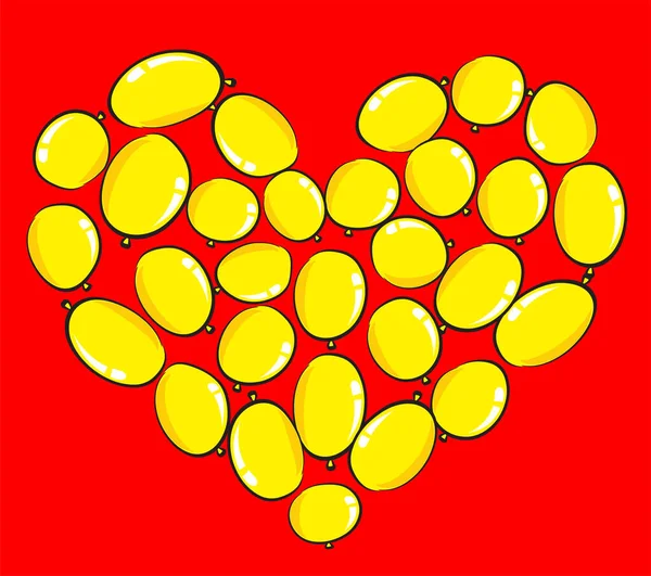 vektör kalp şekli balonları tasarım arka planı