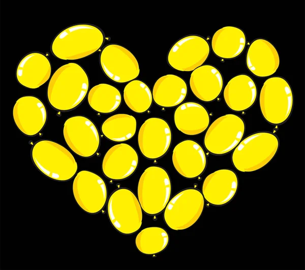 vektör kalp şekli balonları tasarım arka planı