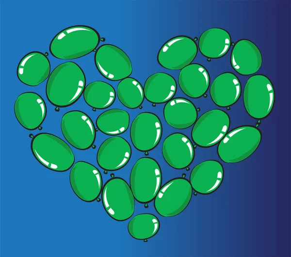 vektör kalp şekli balonları tasarım arka planı