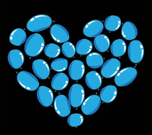 vektör kalp şekli balonları tasarım arka planı
