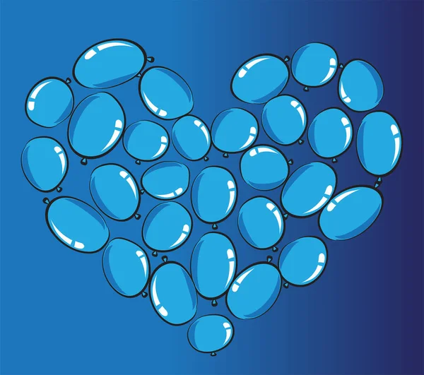 vektör kalp şekli balonları tasarım arka planı