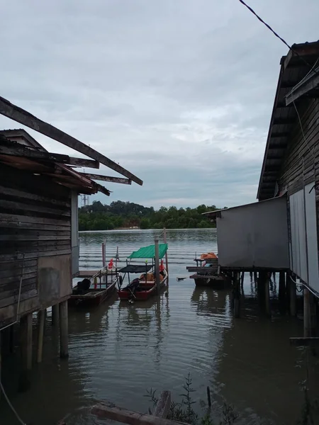 Perahu Nelayan Pelabuhan Sebuah Desa Nelayan Kecil Tepi Laut Laut — Stok Foto