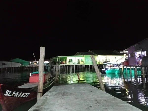 Fischerboote Hafen Eines Kleinen Fischerdorfes Meer Meer Wasser Tag Nacht — Stockfoto