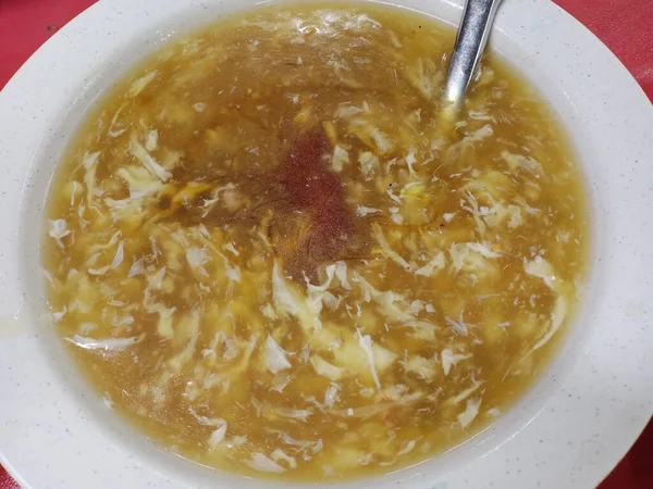 Заварной Суп Миске Белого Супа — стоковое фото