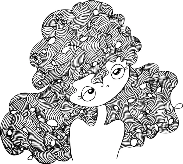 Beauty Hair Pattern Design vector drawing
