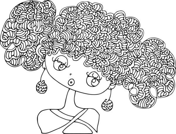 Beauty Hair Pattern Design Vector Drawing — Vector de stock