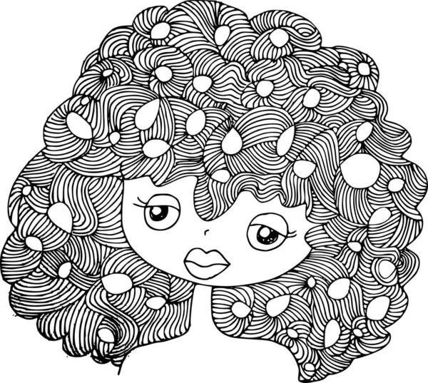 Beauty Hair Pattern Design Vector Drawing — 图库矢量图片